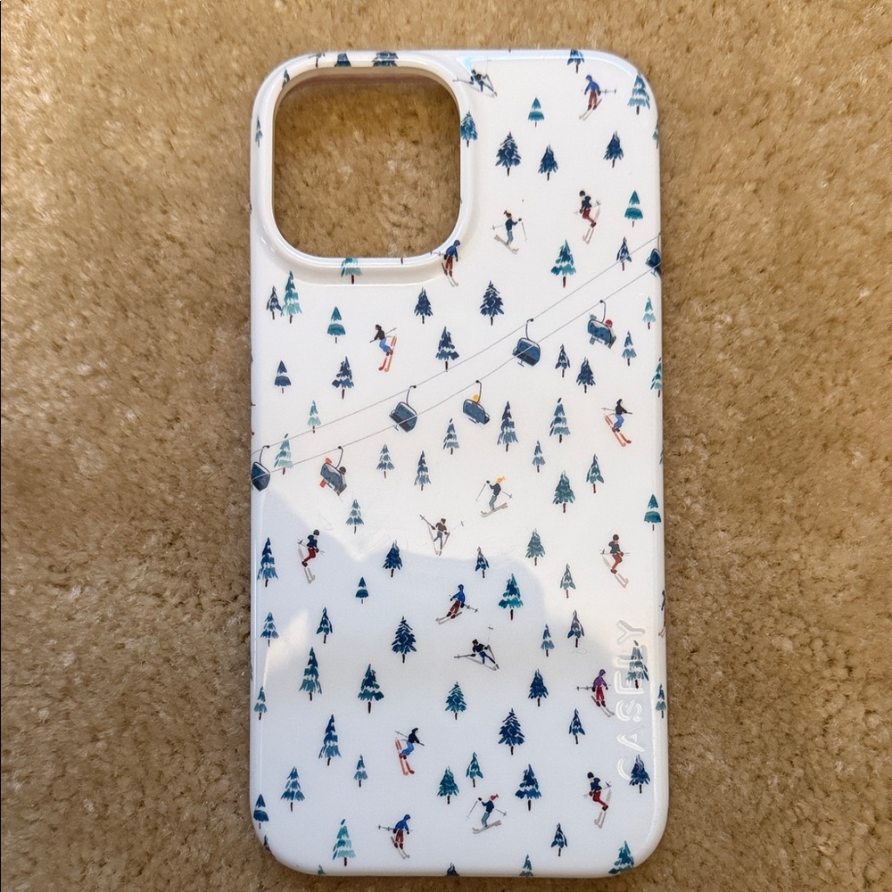 White Ski Pattern Protective Phone Case (Casely Brand)